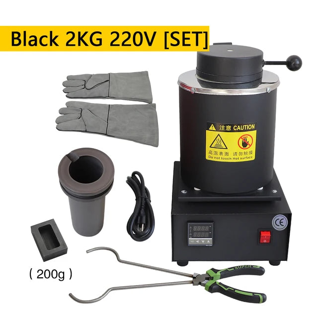 1400W Digital Melting Furnace with Graphite Crucible (1/2/3KG) - Melt Gold, Silver, Copper & More!