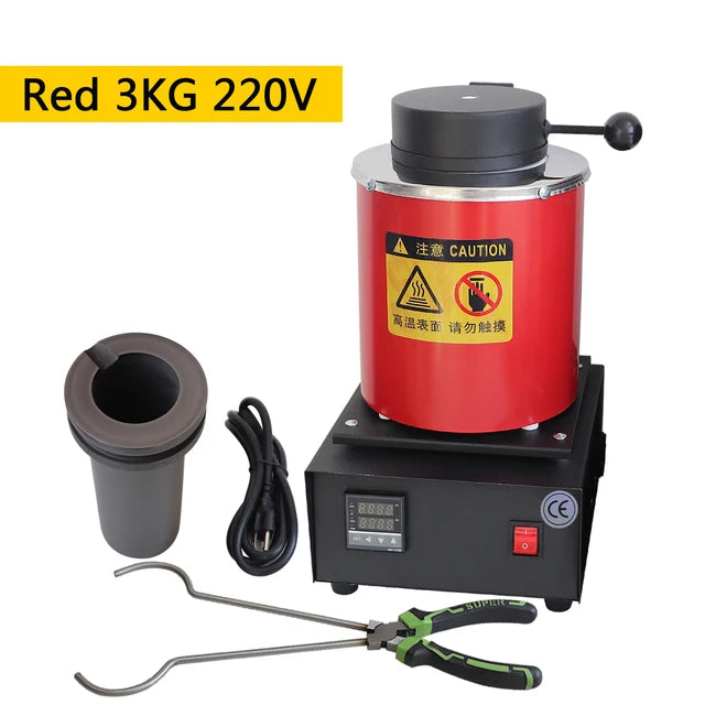 1400W Digital Melting Furnace with Graphite Crucible (1/2/3KG) - Melt Gold, Silver, Copper & More!