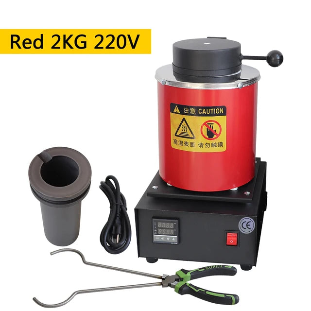 1400W Digital Melting Furnace with Graphite Crucible (1/2/3KG) - Melt Gold, Silver, Copper & More!