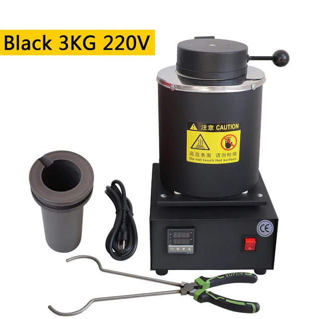 1400W Digital Melting Furnace with Graphite Crucible (1/2/3KG) - Melt Gold, Silver, Copper & More!