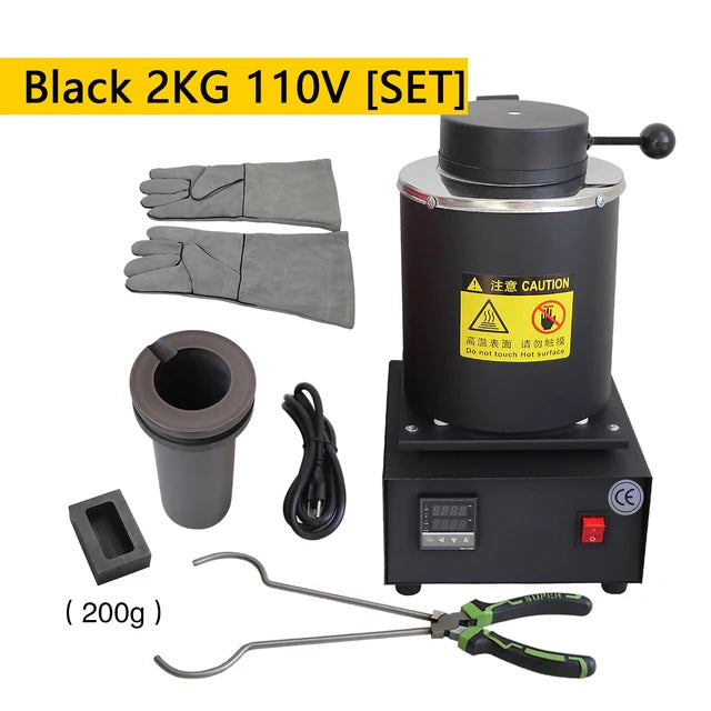 1400W Digital Melting Furnace with Graphite Crucible (1/2/3KG) - Melt Gold, Silver, Copper & More!