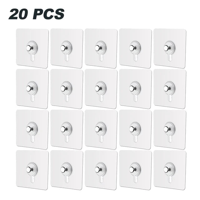 Possto™ Strong Adhesive Hooks (10/20 Pack) - Damage-Free Hanging for Picture Frames, Posters & More! [Waterproof, Kitchen & Bath]