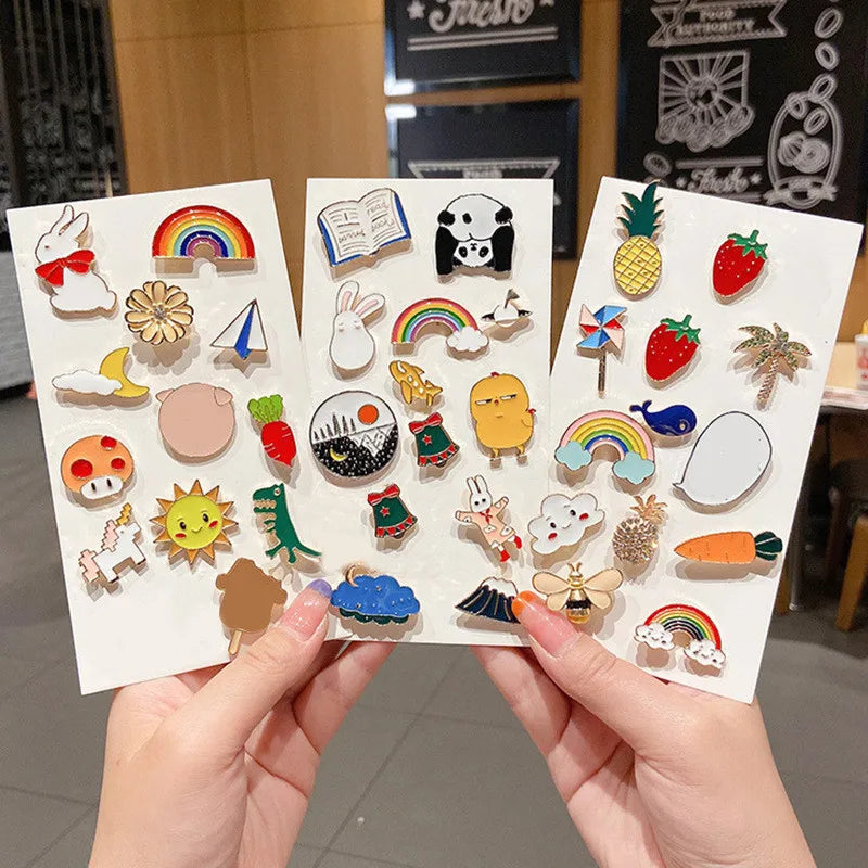 Possto™ Express Yourself with Fun & Diverse Enamel Pin Set (10-50 Pcs) - Random Designs, Cute & Trendy for Backpacks, Clothes & More!