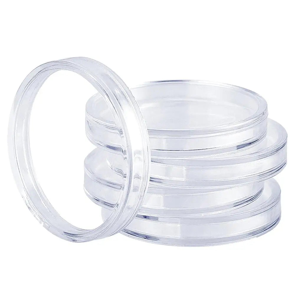 100Pcs Clear Coin Capsule Holder Case 27/30mm Transparent Commemorative Collectable Coin Storage Box Collection Supplies