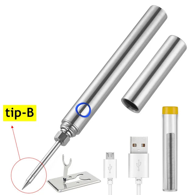 15W Wireless Soldering Iron USB Rechargeable Mini Handheld Soldering Iron Kit Microelectronics Repair Welding Tools with Cover