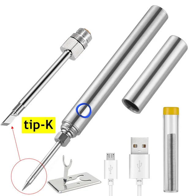 15W Wireless Soldering Iron USB Rechargeable Mini Handheld Soldering Iron Kit Microelectronics Repair Welding Tools with Cover