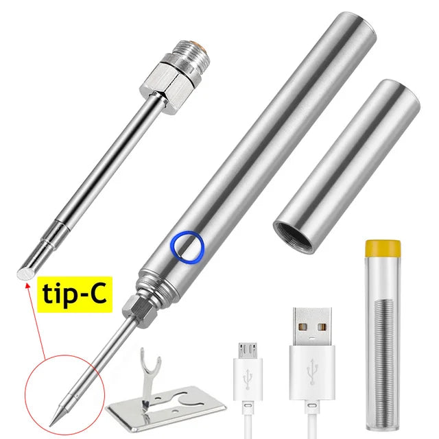 15W Wireless Soldering Iron USB Rechargeable Mini Handheld Soldering Iron Kit Microelectronics Repair Welding Tools with Cover