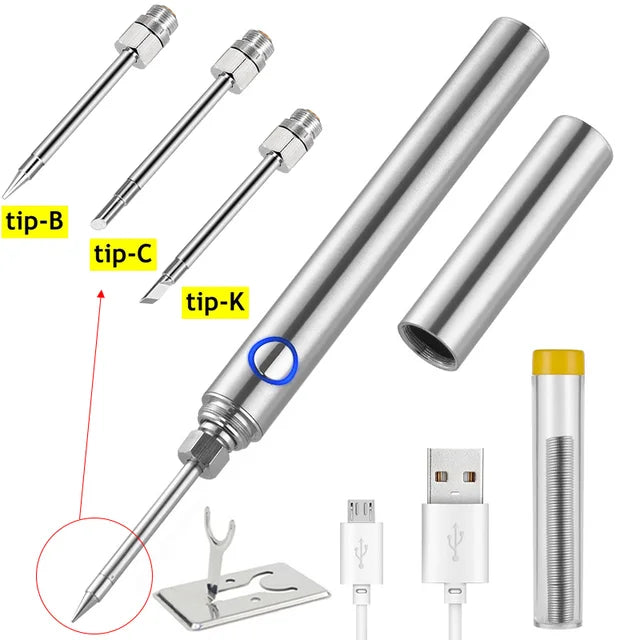 15W Wireless Soldering Iron USB Rechargeable Mini Handheld Soldering Iron Kit Microelectronics Repair Welding Tools with Cover