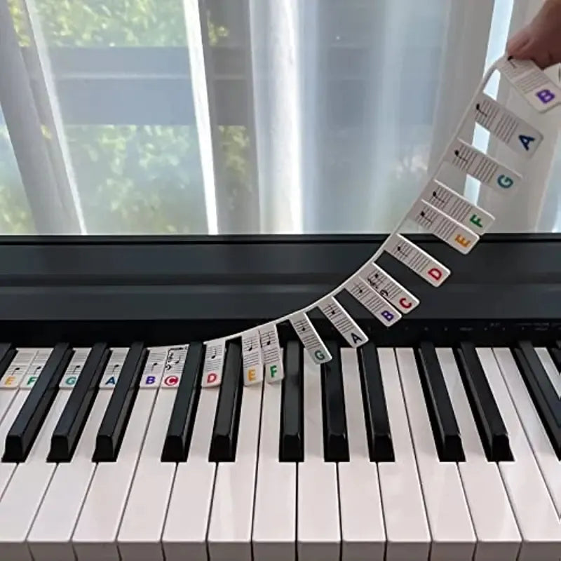 1PC Reusable Silicone Piano Keyboard Note Labels - Perfect for Kids & Beginners Learning Piano Notes