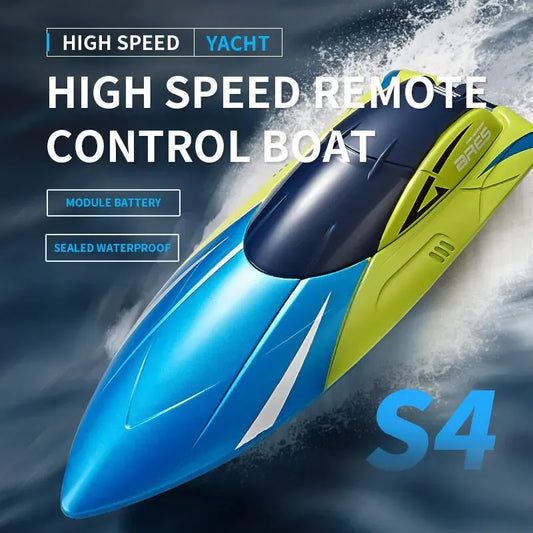 2.4G Remote Control Boat Double Rudder Motor Waterproof ABS High Speed Speedboat S4 Boy Toy Remote Control Speedboat Gift