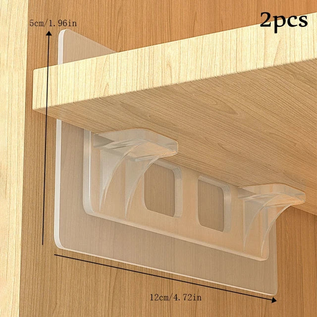 2/4pcs Adhesive Shelf Support Pegs For Kitchen Bedroom Closet Cabinet Shelf Support Clips Wall Hanger Sticker Bracket Holder