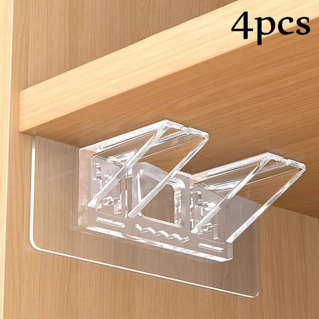 2/4pcs Adhesive Shelf Support Pegs For Kitchen Bedroom Closet Cabinet Shelf Support Clips Wall Hanger Sticker Bracket Holder