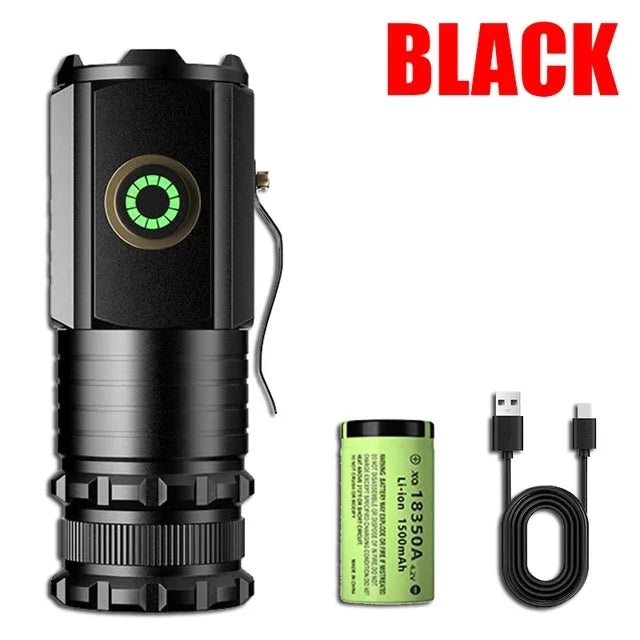 2000LM Powerful Mini LED Flashlight USB Rechargeable EDC Keychain Torch With CAP CLIP Magnet Outdoor Camping Tactical Lantern