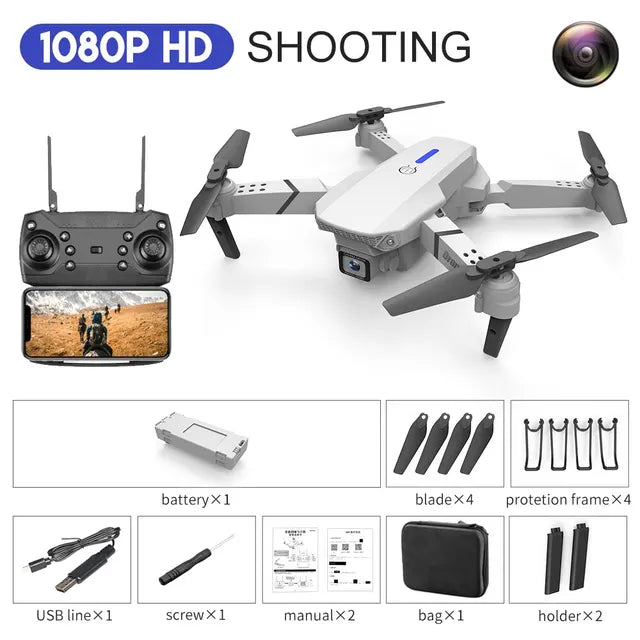 2024 E88Pro RC Drone 4K Professinal With 1080P Wide Angle HD Camera Foldable Helicopter WIFI FPV Height Hold Gift Toy