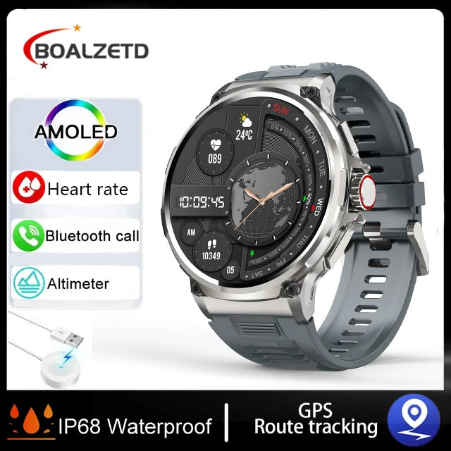 710mAh Smartwatch  1.85" HD Display  GPS tracking Heart rate and Blood pressure monitor Waterproof