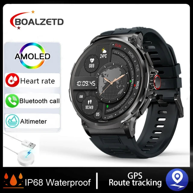 710mAh Smartwatch  1.85" HD Display  GPS tracking Heart rate and Blood pressure monitor Waterproof