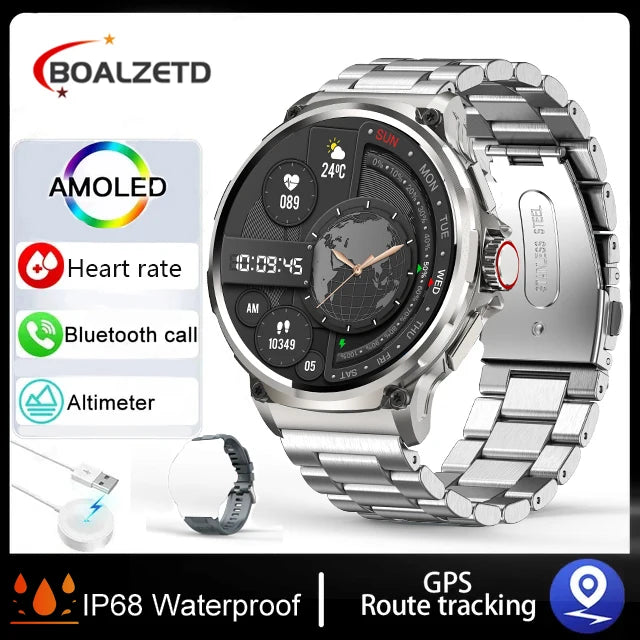 710mAh Smartwatch  1.85" HD Display  GPS tracking Heart rate and Blood pressure monitor Waterproof