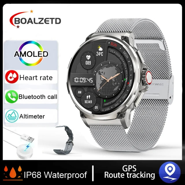 710mAh Smartwatch  1.85" HD Display  GPS tracking Heart rate and Blood pressure monitor Waterproof