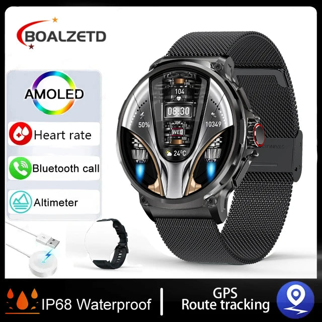 710mAh Smartwatch  1.85" HD Display  GPS tracking Heart rate and Blood pressure monitor Waterproof