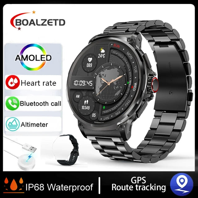 710mAh Smartwatch  1.85" HD Display  GPS tracking Heart rate and Blood pressure monitor Waterproof