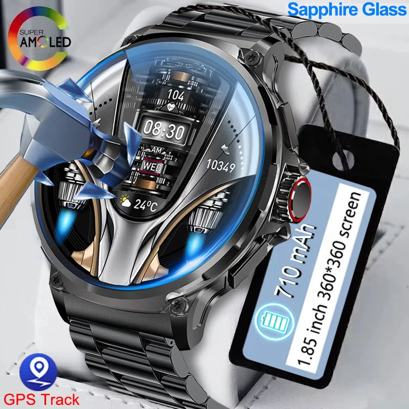 710mAh Smartwatch  1.85" HD Display  GPS tracking Heart rate and Blood pressure monitor Waterproof