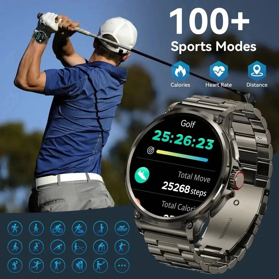 710mAh Smartwatch  1.85" HD Display  GPS tracking Heart rate and Blood pressure monitor Waterproof