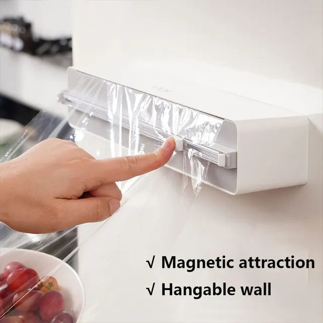 2024 Newest Magnetic 3in1 Wrap Dispenser Cling Film Dispenser Cutter Aluminum Foil Parchment Baking Paper Injector Kitchen Tools