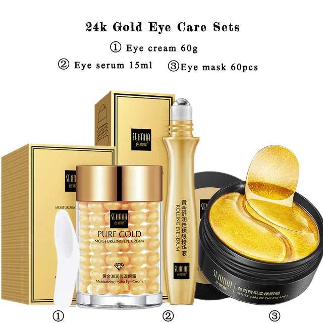 24k Gold Facial Skin Care Set Moisturizing Repair Sleep Mask Acne Facial products kit Mask Anti Wrinkle Essence Korean Cosmetics