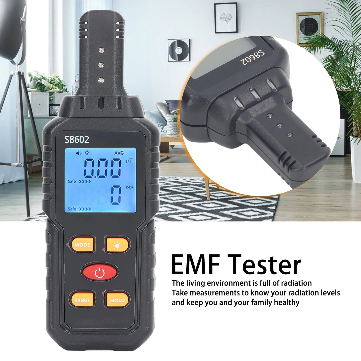 3-in-1 EMF Meter Radia Frequency Meter Radiation Detector Electromagnetic Field Person Radiation Dosimeter Counter Dose Alarm