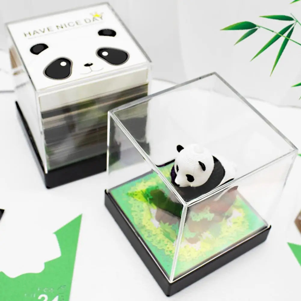 3D Panda 2024 Calendar Memo Pad Creative Desk Calendar Decoration Memo Pad Novelty Birthday Gift Christmas Gift