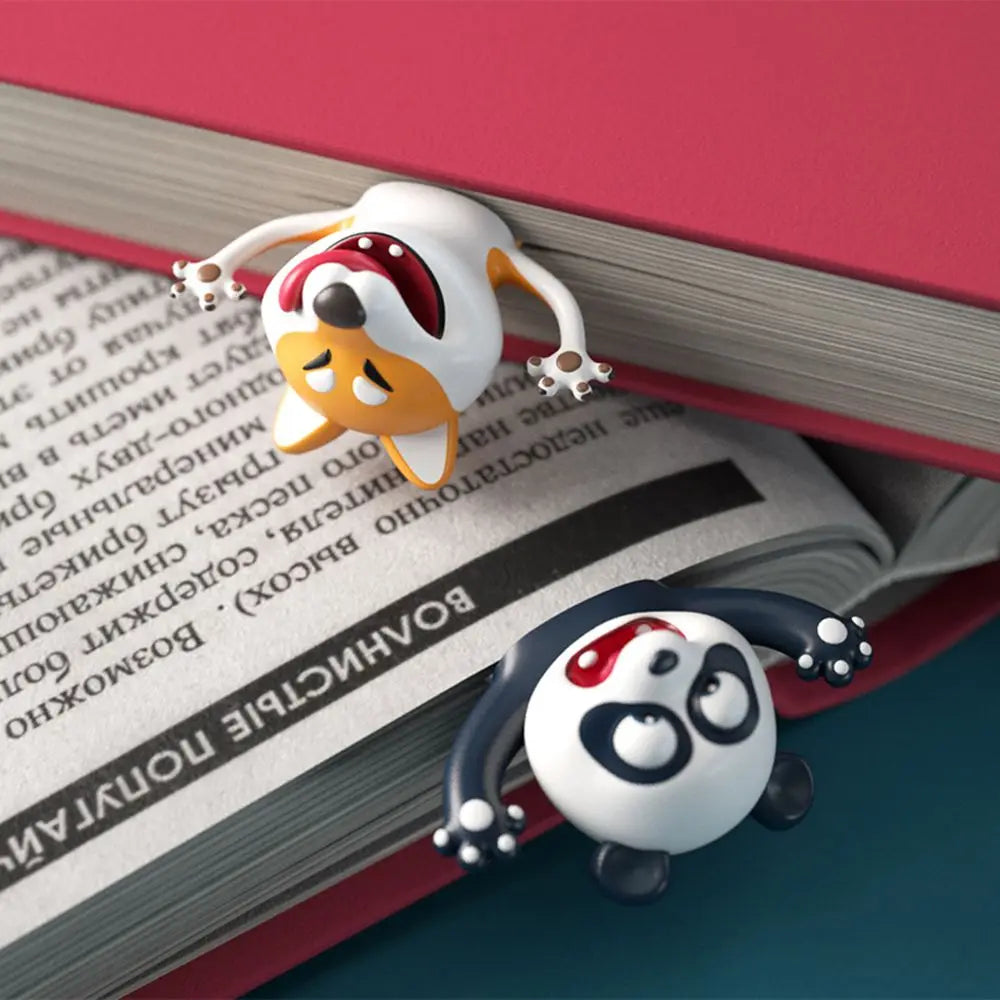 3D Stereo Cartoon Marker Animal Bookmarks Ocean Series Seal Octopus Cat Panda And Shiba Inu Creative Stationery for Kids