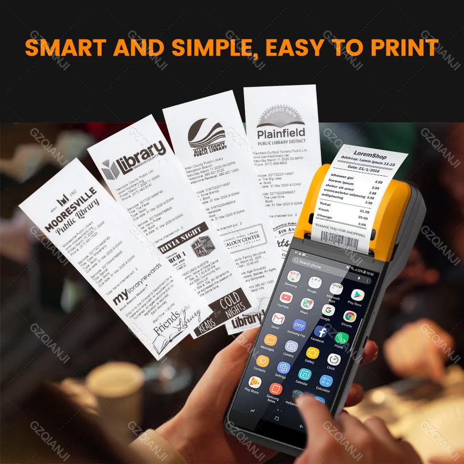 3G 4G Android PDA POS Handheld Pos Terminal Receipt Label Printer Handheld Bluetooth WiFi 4G NFC Portable Barcode Scanner