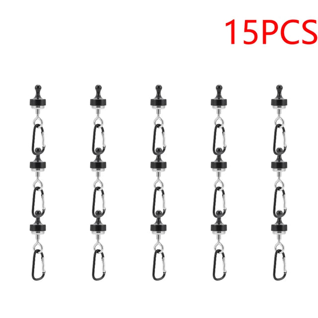 5/10/15/20Pcs Strong Magnetic Camping Carabiner Portable Canopy Carabiner Magnet Hanger Outdoor Tent Camping Light Magnetic Hook