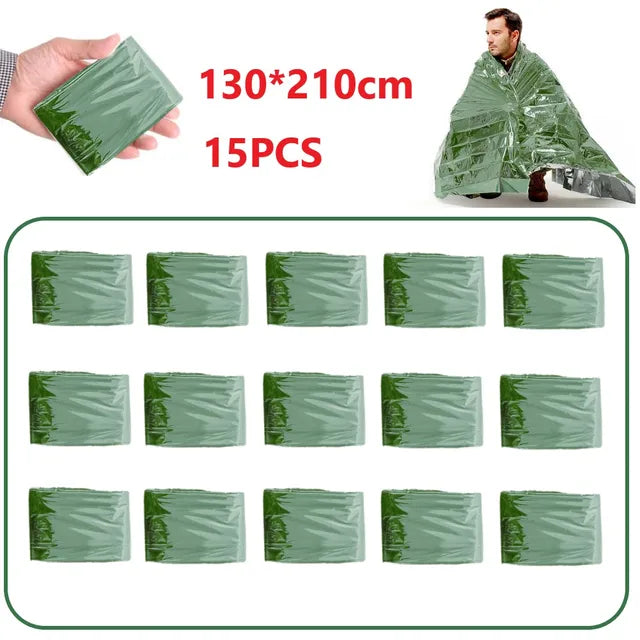 5-20pcs Emergency Blanket Outdoor Low Temperature Rescue First Aid Kit Insulation Windproof Waterproof Foil Thermal Blanket New