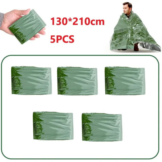 5-20pcs Emergency Blanket Outdoor Low Temperature Rescue First Aid Kit Insulation Windproof Waterproof Foil Thermal Blanket New