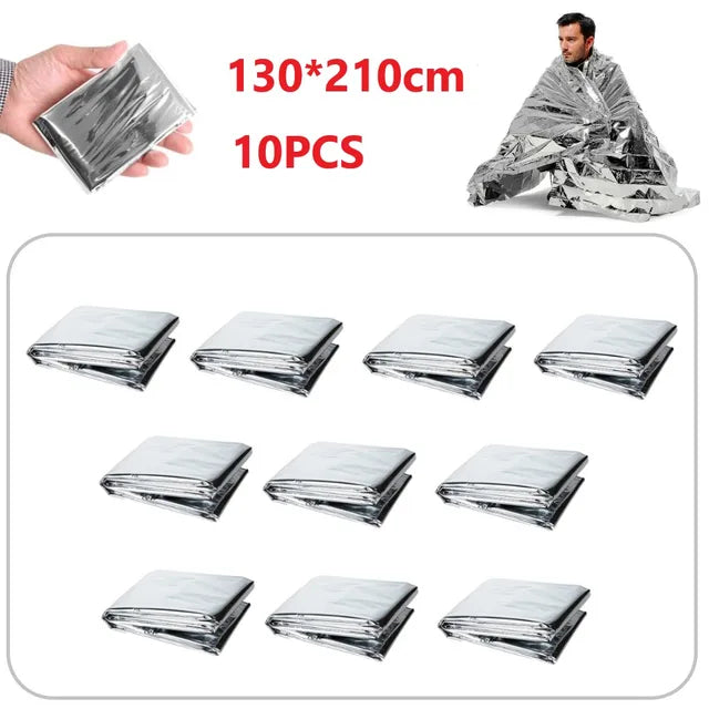 5-20pcs Emergency Blanket Outdoor Low Temperature Rescue First Aid Kit Insulation Windproof Waterproof Foil Thermal Blanket New