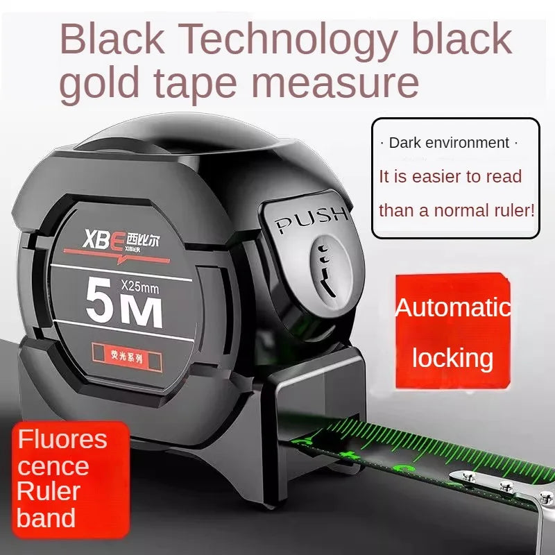 5/7/10 Meter Self Locking Fluorescent Steel Tape Measure High-precision Laser Inkjet  Ruler Measuring Tool  Widened Meterruler