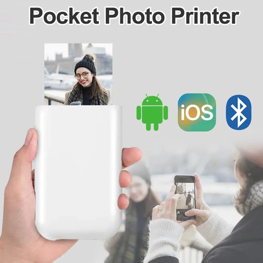 50PCS Self-Adhesive Photo Paper/Mini Photo Printer Mobile Printing Compact Printer For Trip Photo