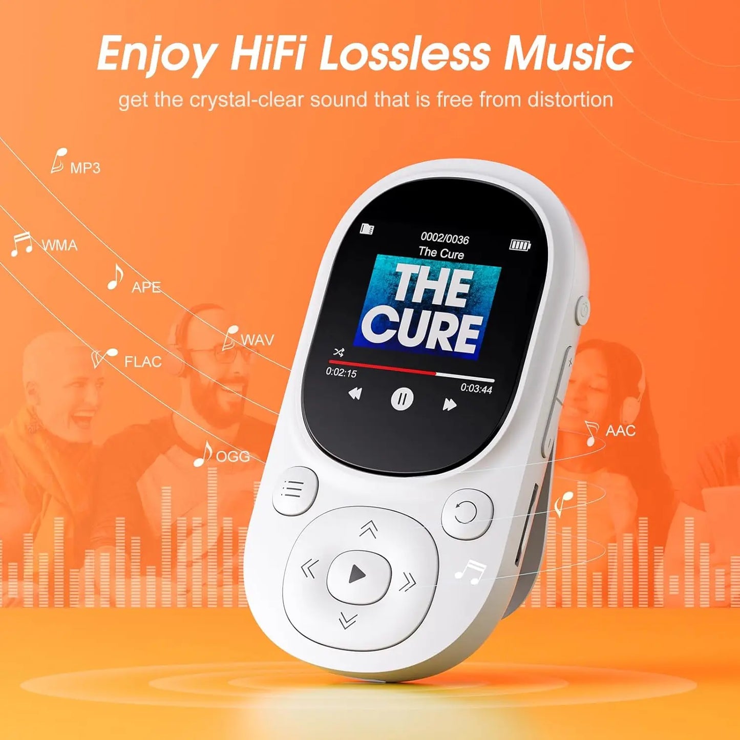 64GB Clip MP3 Player Mini Portable Music Player with FM Radio Recording Music mp3 Player for Kids with Pedometer Mp4 Player