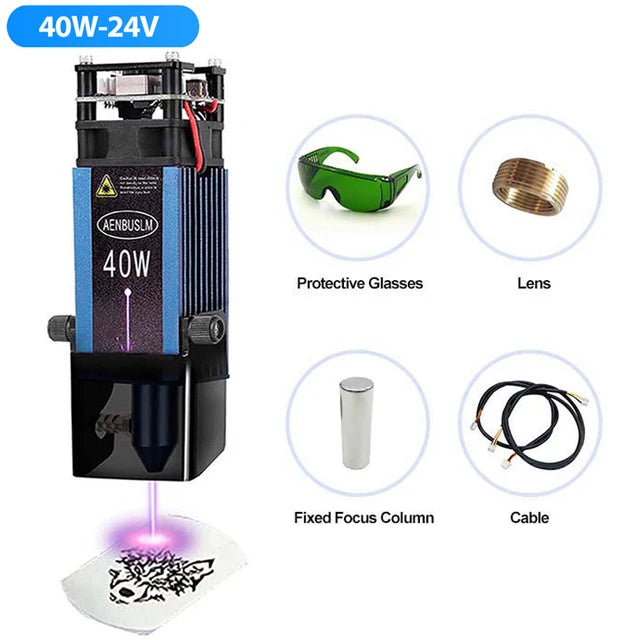 AENBUSLM 40W 80W Laser Module 450nm TTL/PWM Laser Head CNC Laser Engraving Laser Cutting Woodworking Tools Air Assist for Laser