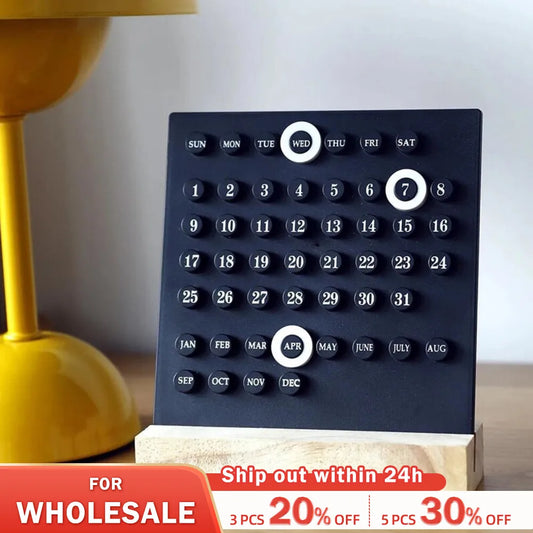 Acrylic Wooden Base Handmade DIY Calendar Office Desktop Home Decorative Digital Small Ornament Ten Thousand Year