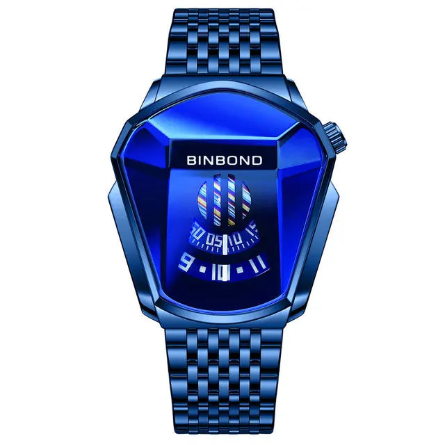 Binbond Popular Fashion Motorcycle Concept Men's Quartz Watch Luminous Steel Band Mesh Watch Touch Screen black technology watch