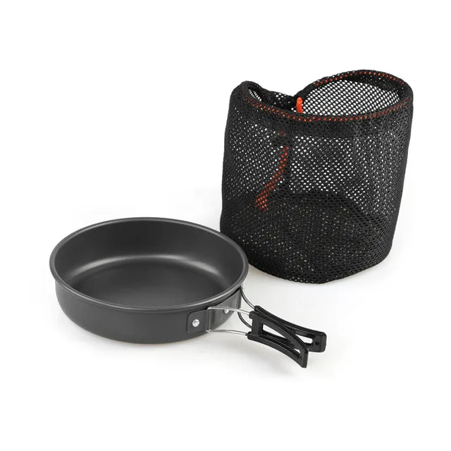 Camping Cookware Kit Outdoor Aluminum Lightweight Equipment Camping Cooking Kit For Traveling Trekking Hiking Supplies