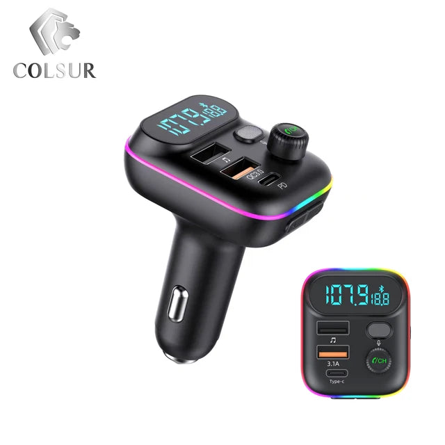 Car Kit Audio MP3 Modulator Car FM Transmitter Bluetooth 5.0 Handsfree 2.1A Player Audio Receiver 2 USB Fast Charger For iPhone