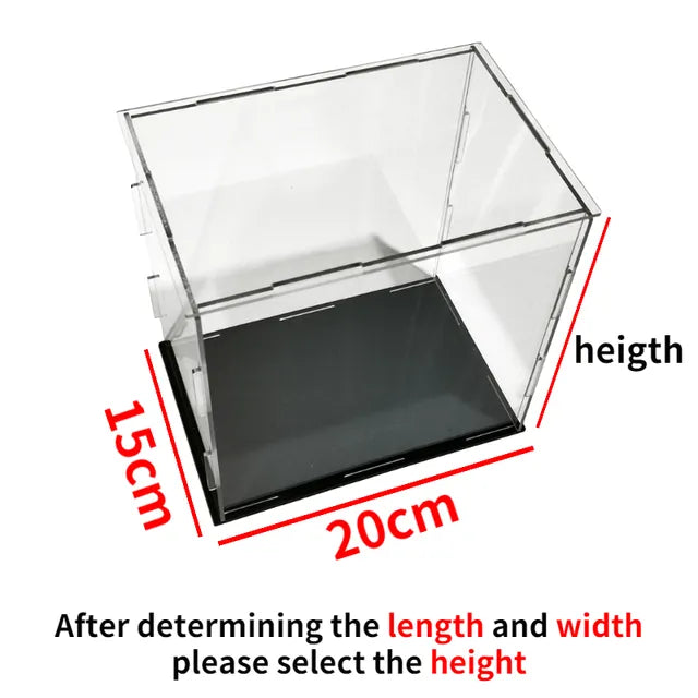 Clear Acrylic Display Case Countertop Box Organizer Stand Dustproof Protection Showcase for Action Figures/Toys/Collectibles