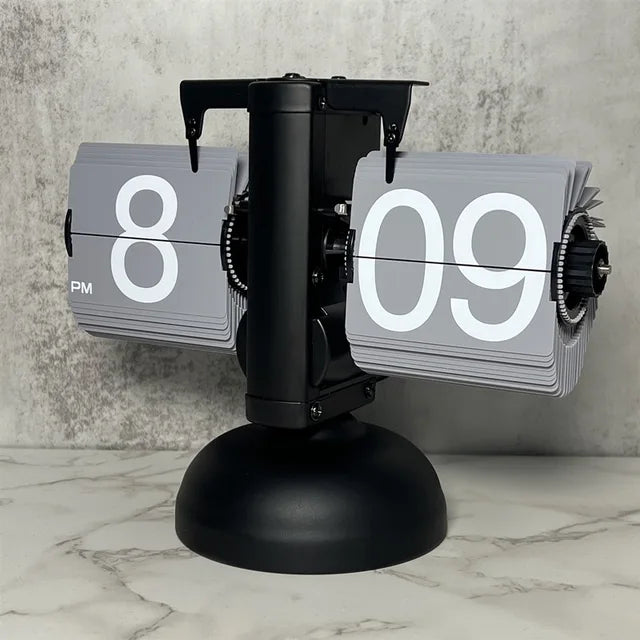 Creative Table Clock Desktop Clock European Creative Flip Down Page Desk Clocks Retro Flip Table Clock Mechanical Automatic Flip