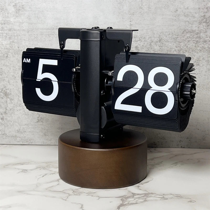 Creative Table Clock Desktop Clock European Creative Flip Down Page Desk Clocks Retro Flip Table Clock Mechanical Automatic Flip