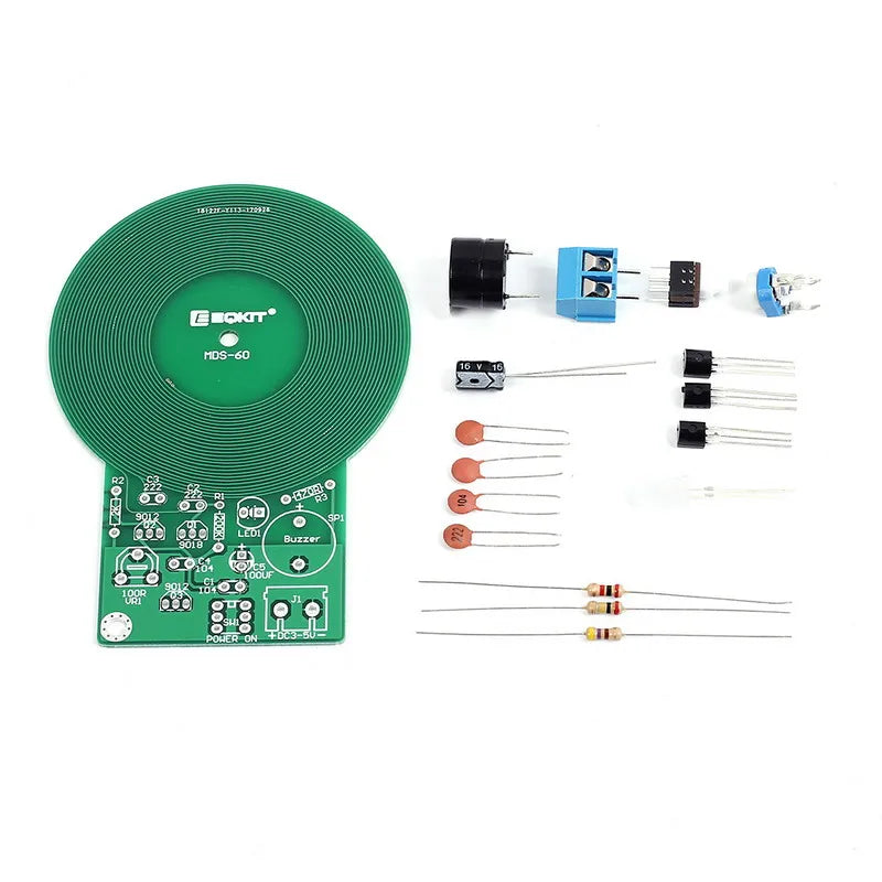 DIY Electronic Kit Metal Detector Kit DC 3V-5V 60mm Non-contact Sensor Board Module Soldering Project Practice Metal Detector