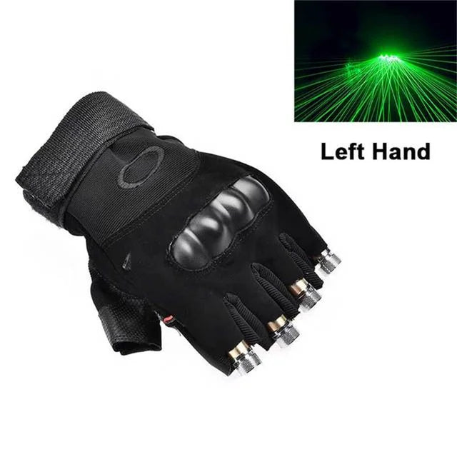 DJ Disco Dancing Show RGB Laser Gloves Multi-line 4 Heads LED Palm Light For Club/Party/Bars Stage