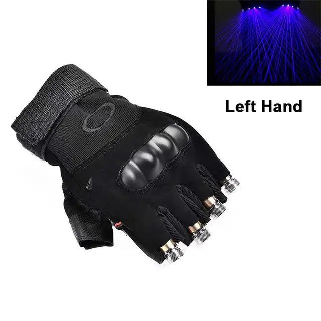 DJ Disco Dancing Show RGB Laser Gloves Multi-line 4 Heads LED Palm Light For Club/Party/Bars Stage